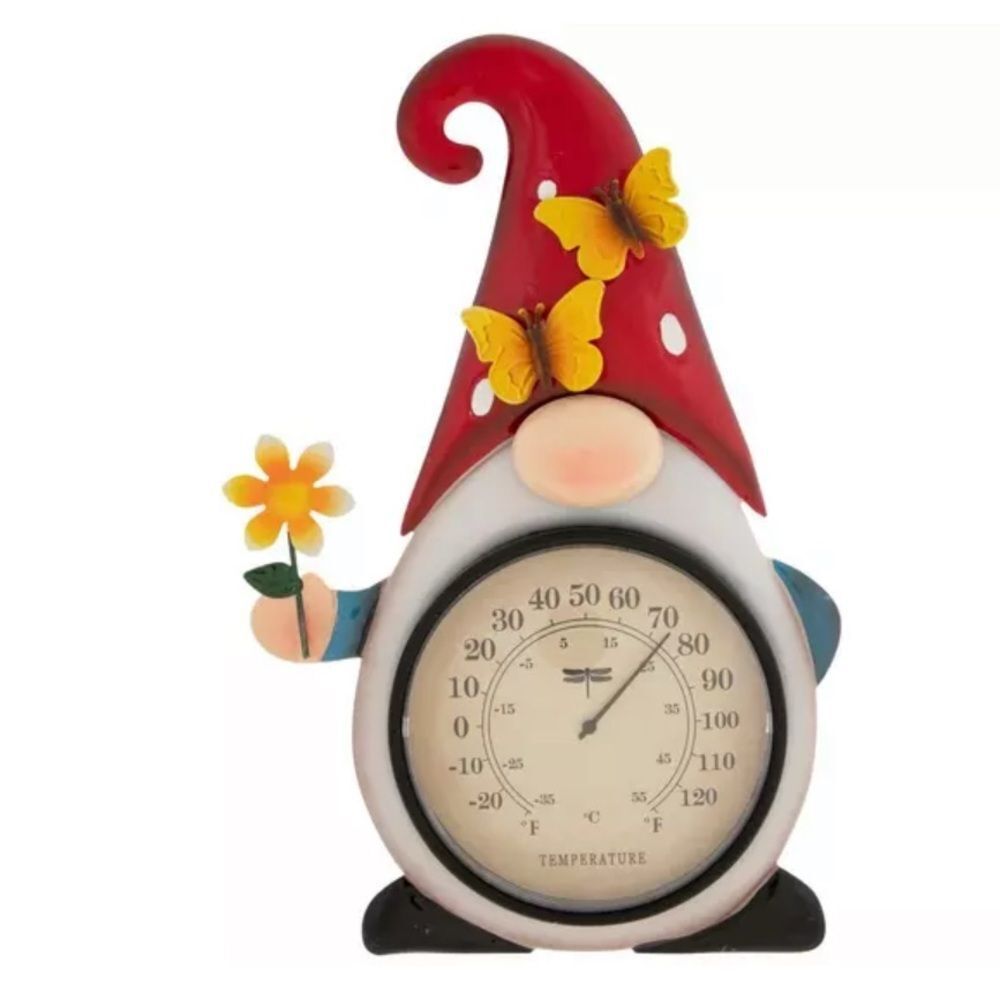 Whimsical Red Gnome Wall Thermometer